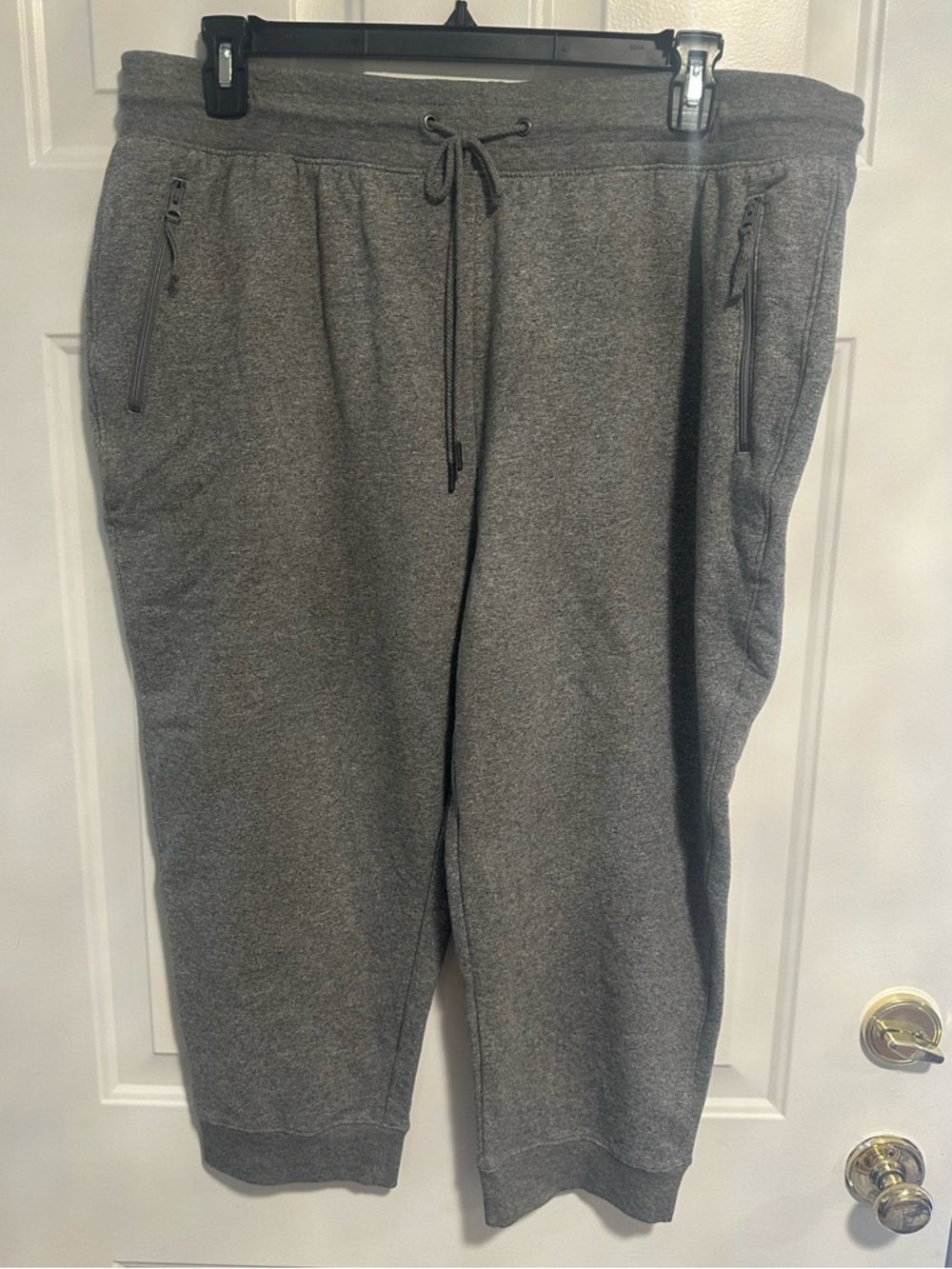 Ricki's Gray Drawstring Zipper Capris Jogger Pants-XXL
